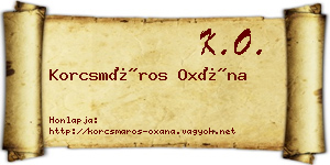 Korcsmáros Oxána névjegykártya